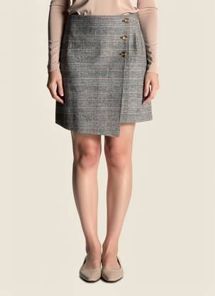 Jupe courte taille haute gris C'EST BEAU LA VIE femme