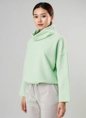 Pull coupe droite manches 3/4 vert STREET ONE femme