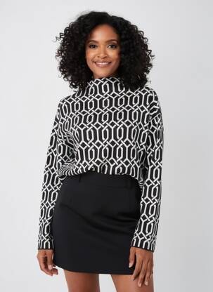 Pull coupe droite manches longues noir STREET ONE femme