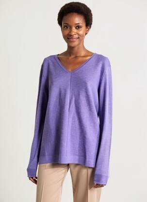 Pull coupe droite manches longues violet CECIL femme
