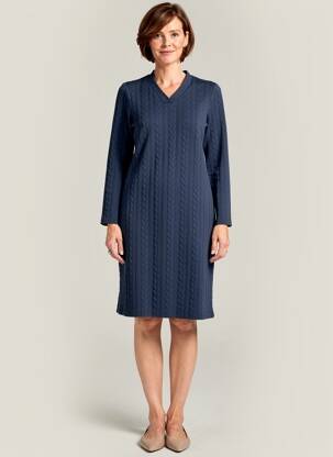 Robe mi-longue manches longues manches longues bleu MERI & ESCA femme