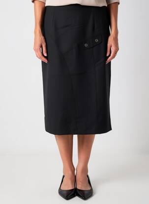 Jupe mi-longue taille à pinces noir GRIFFON femme