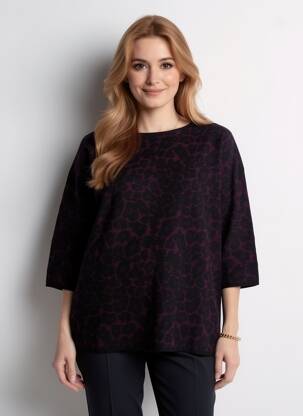 Pull coupe cintrée manches 3/4 violet GERARD DAREL femme