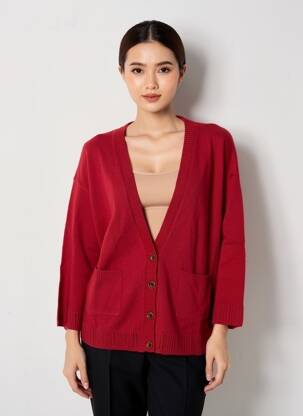 Gilet manches longues coupe cintrée rouge HARRIS WILSON femme