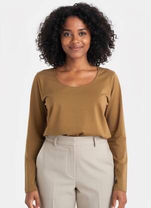 T-shirt manches longues manches longues marron CREA CONCEPT femme