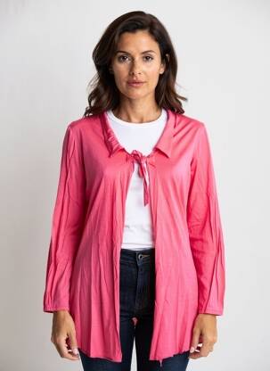 Veste casual col rond rose ELIANE ET LENA femme