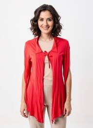 Veste casual col rond rouge ELIANE ET LENA femme