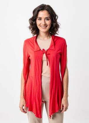 Veste casual col rond rouge ELIANE ET LENA femme