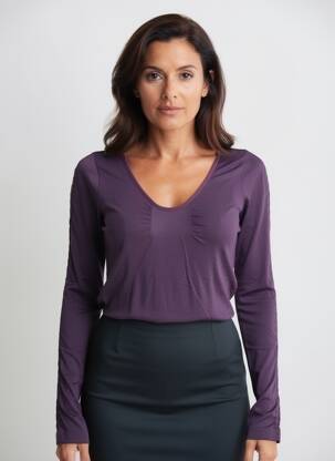 T-shirt manches longues manches longues violet MAIS IL EST OU LE SOLEIL femme