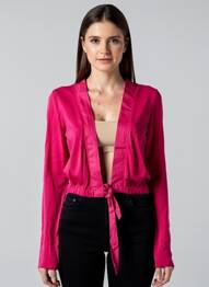 Gilet manches longues coupe cintrée rose ELIANE ET LENA femme