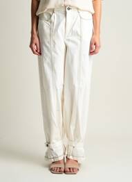 Pantalon droit stretch taille normale blanc ZARA femme