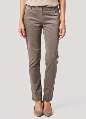 Pantalon slim taille basse taille basse marron SESSUN femme