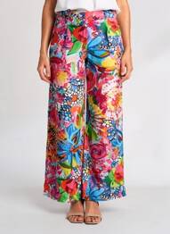Pantalon large fermeture zip latéral taille normale bleu MALOKA femme