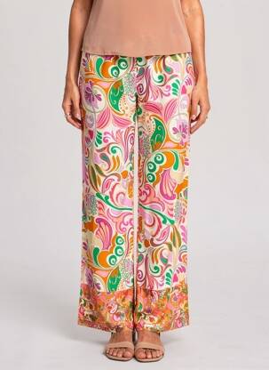Pantalon droit tissage popeline taille normale rose PAUL BRIAL femme