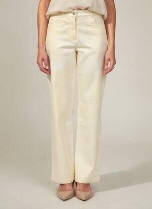 Pantalon droit stretch taille normale beige PAUL BRIAL femme