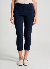 Pantalon 7/8 stretch taille normale bleu MALOKA femme