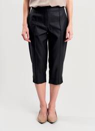 Pantacourt coupe droite taille normale noir MALOKA femme