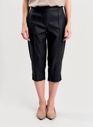 Pantacourt coupe droite taille normale noir MALOKA femme