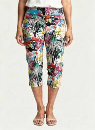Pantacourt stretch taille normale blanc MALOKA femme