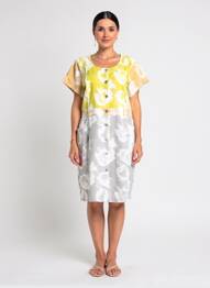 Robe mi-longue manches courtes manches courtes vert AGATHE & LOUISE femme