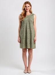Robe mi-longue sans manche sans manche vert PAUL BRIAL femme
