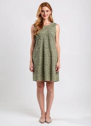 Robe mi-longue sans manche sans manche vert PAUL BRIAL femme