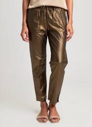 Pantalon 7/8 taille élastique taille normale marron OAKWOOD femme