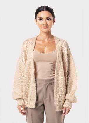 Gilet manches longues resserrée sur le bas rose TWNS THE LABEL femme