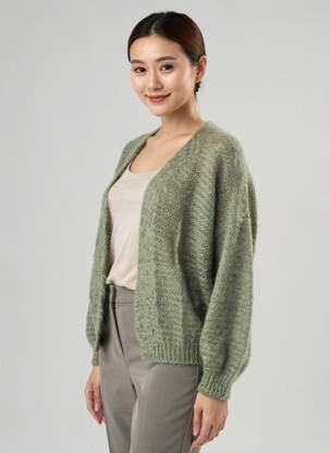 Gilet manches longues resserrée sur le bas vert TWNS THE LABEL femme