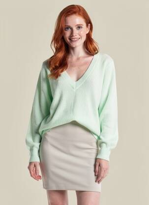 Pull coupe cintrée manches longues vert KARMA KOMA femme
