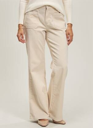Pantalon flare stretch taille haute beige ONLY femme