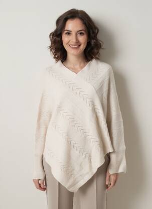Pull tunique tissage chiné manches longues rose CREAM femme