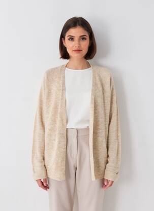 Gilet manches longues stretch beige PIECES femme
