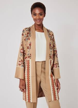 Gilet manches longues stretch marron MEISÏE femme
