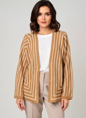 Gilet manches longues stretch marron MEISÏE femme