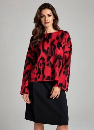 Pull col bateau manches longues rouge ARTLOVE femme