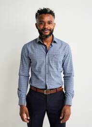 Chemise manches longues coupe droite bleu JUPITER homme