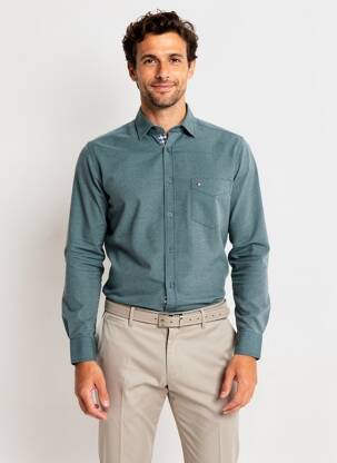 Chemise manches longues imprimé fantaisie bleu JUPITER homme