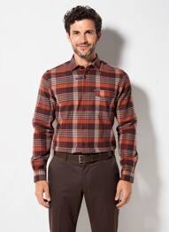 Chemise manches longues coupe droite orange JUPITER homme