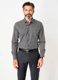 Chemise manches longues imprimé fantaisie noir JUPITER homme