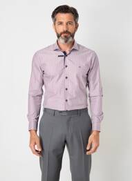 Chemise manches longues coupe droite rouge JUPITER homme