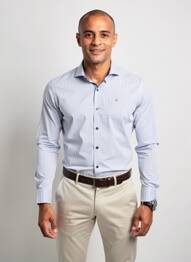 Chemise manches longues coupe droite bleu JUPITER homme