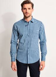 Chemise manches longues coupe droite bleu JUPITER homme