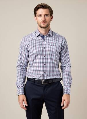 Chemise manches longues coupe droite bleu JUPITER homme