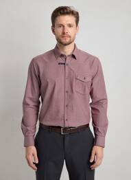 Chemise manches longues imprimé fantaisie rouge JUPITER homme