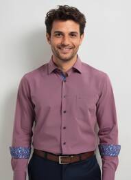 Chemise manches longues coupe droite violet JUPITER homme
