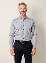 Chemise manches longues coupe droite gris JUPITER homme