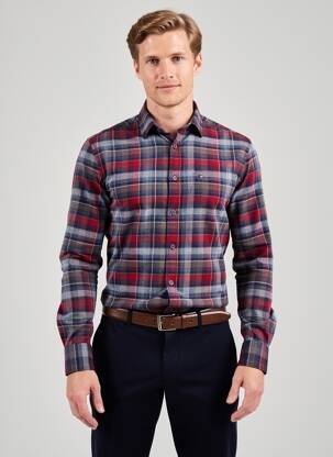 Chemise manches longues coupe droite bleu JUPITER homme