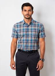 Chemise manches longues coupe droite bleu JUPITER homme