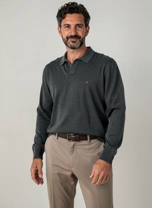 Polo manches longues manches longues gris JUPITER homme